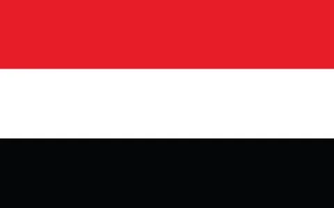 Yemen flag vector graphic. Rectangle Yemeni flag illustration. Yemen country  Illustrazione stock