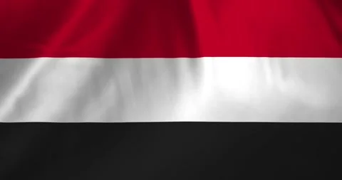 Yemen flag waving with the wind background loop video animation Stockbeeldmateriaal 327173989