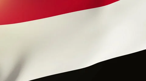 Yemen flag waving in the wind. Looping sun rises style.  Animation loop 스톡 동영상 48592589