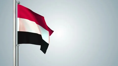 Yemen flags loop pack 3 in 1 loop 7sec Stock Footage 36754891