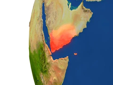 Yemen on globe Illustrazione stock