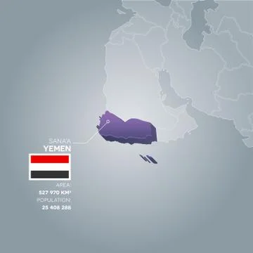 Yemen information map. Stock Illustration