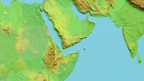 Yemen Map 3D animated with Borders Video stock 348577576