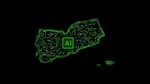 Yemen Map AI Chipset Technology Opener Stock Footage 337082481