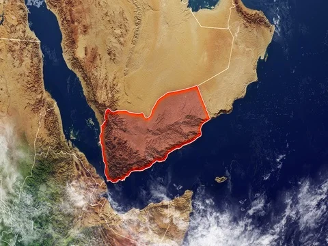 Yemen map and borders, physical map Middle East 動画素材 80801264