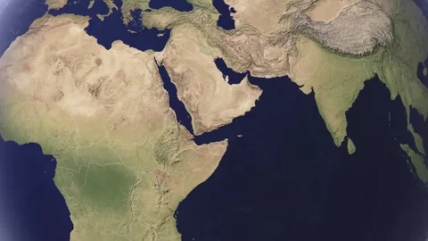 Yemen Map Globe Earth from space Vídeos de archivo 283221796