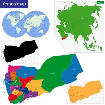 Yemen map Stock Illustration