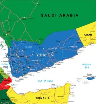 Yemen map Stock Illustration