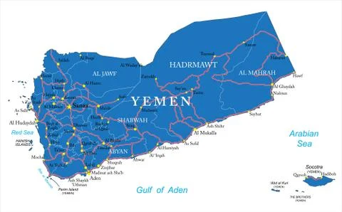 Yemen map Stock Illustration