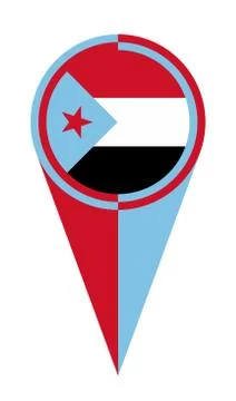 Yemen Map Pointer Location Flag Stock Illustration
