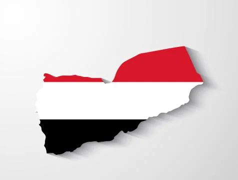 Yemen  map with shadow effect Stock Illustration