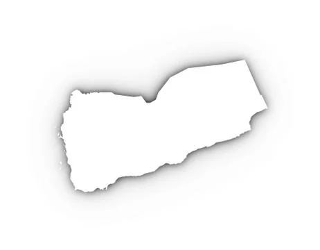 Yemen map in white Stock-Illustration