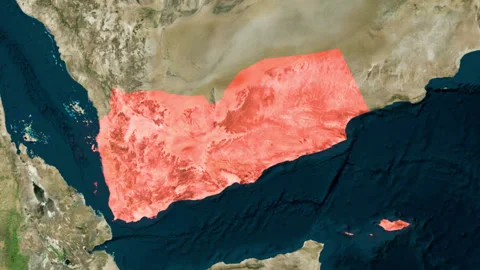 Yemen Map Zoom Stock Footage 148658316