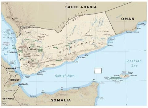 Yemen physiography map Stock Illustration