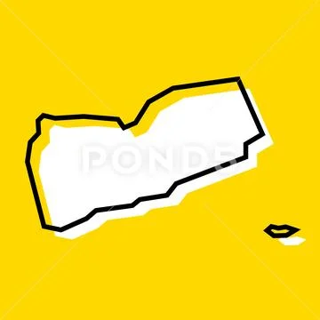 Yemen simplified vector map イラスト素材