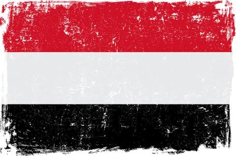 Yemen Vector Flag on White Stock Illustration