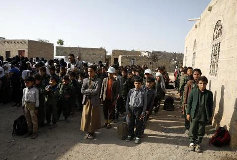 Yemen war threatens massive decrease in school enrollment, Sanaa - 14 Sep 2022 Stock Photos