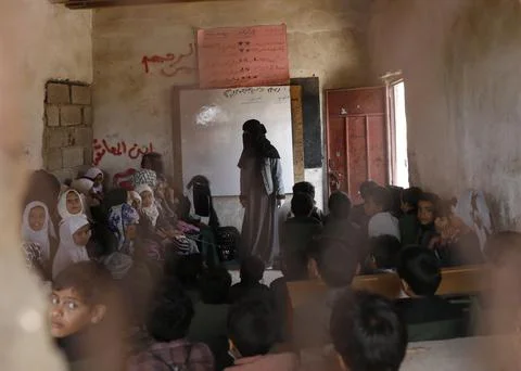 Yemen war threatens massive decrease in school enrollment, Sanaa - 14 Sep 2022 Stock Photos