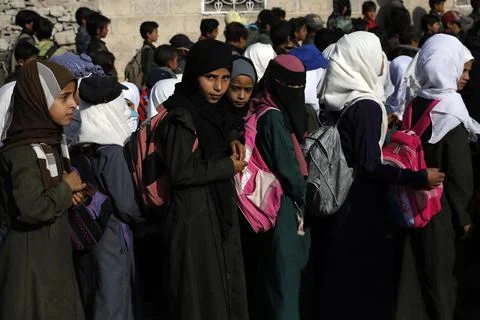 Yemen war threatens massive decrease in school enrollment, Sanaa - 14 Sep 2022 写真素材