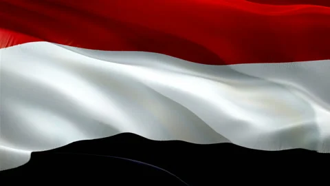 Yemen waving flag. National 3d Yemen flag waving. Sign of seamless Full HD Stock Footage 166317203