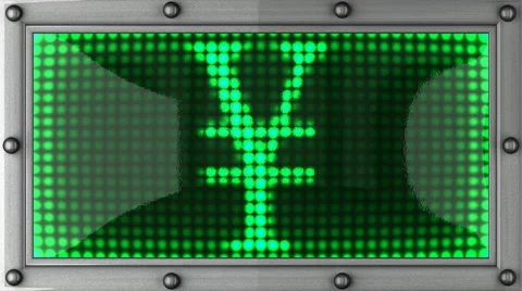 Yen announcement on the LED display Stock Footage