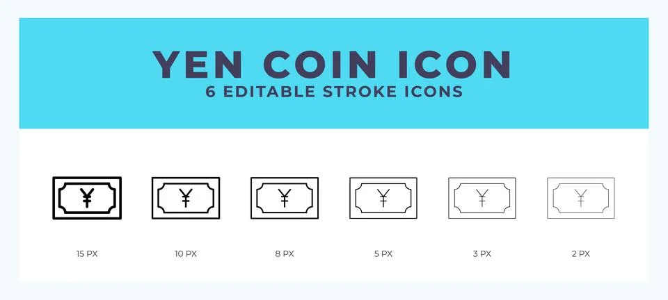 Yen coin vector icon for web and app. Editable stroke vector illustration Stock Illustration