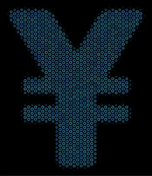 Yen Composition Icon of Halftone Spheres イラスト素材