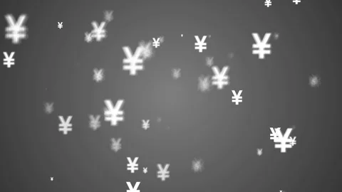 Yen Currency Animated Looping Background Gray Stock Footage 89019780