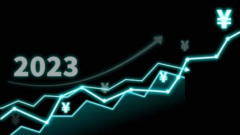 Yen currency rate up in 2023 Stock Footage 222935334