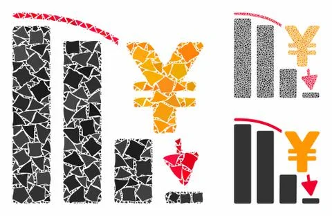 Yen epic fail chart Composition Icon of Tuberous Pieces Stock Illustration