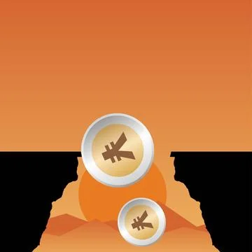 Yen falling Stock Illustration