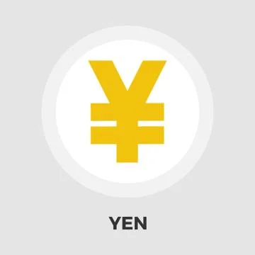 Yen flat icon 스톡 일러스트