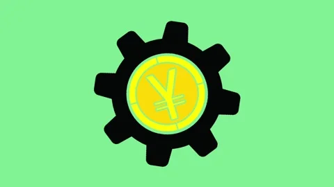 Yen gear animation Stock Footage 309071804