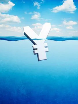 Yen go down Stock Illustration