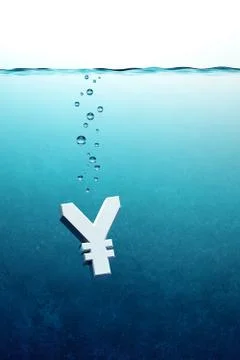 Yen go down Stock Illustration