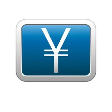 Yen icon on blue Stock Illustration