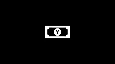 Yen icon motion graphic animation, currency symbol on banknote, simple fina.. Stock Footage 346499073