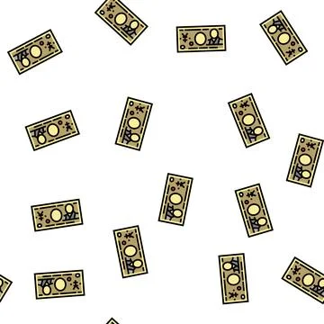 Yen jpy vector seamless pattern Stock Illustration