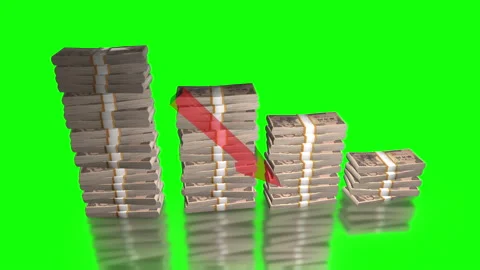 Yen money decrease bar chart animation Stockbeeldmateriaal 226282823