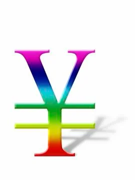 Yen sign, symbol casting a shadow, graphic Stock Illustration