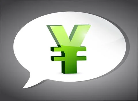 Yen on speech bubble illustration design graphic Stock Illustration