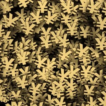 Yen symbol background 3d rendering Stock-Illustration