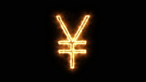 Yen symbol of burning flame. 스톡 동영상 136411853