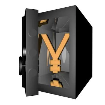 Yen in vault Ilustración de archivo