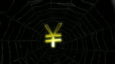 Yen on web with alpha channel Stock Footage 22011984