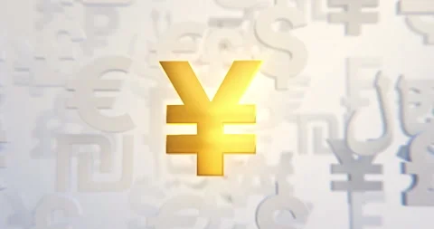 Yen Yuan Currency Loop in a 3D animation Stock Footage 251353384