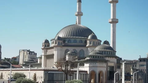 Yeni Cami Domes Through Courtyard Arches Istanbul 4K Video stock 339269715