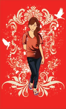 Yenni in the Frame Stock Illustration