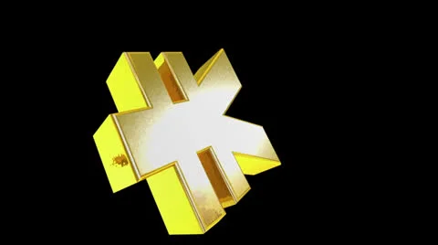 Yens symbol falling graphic animation Stock Footage 24832327
