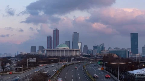 Yeouido Building Traffic Stock-Footage 125037075
